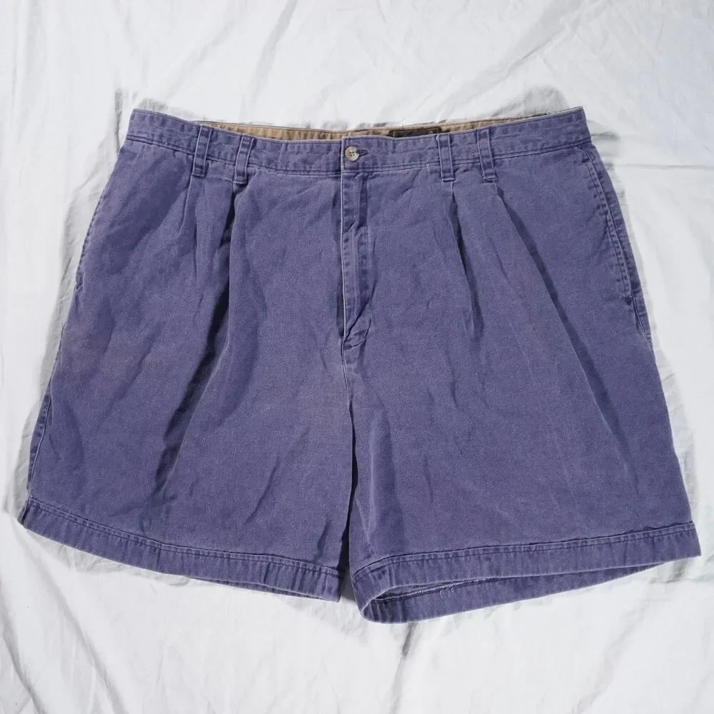 Vintage Eddie Bauer Purple Shorts 42 Double Bar Logo 90s Y2K